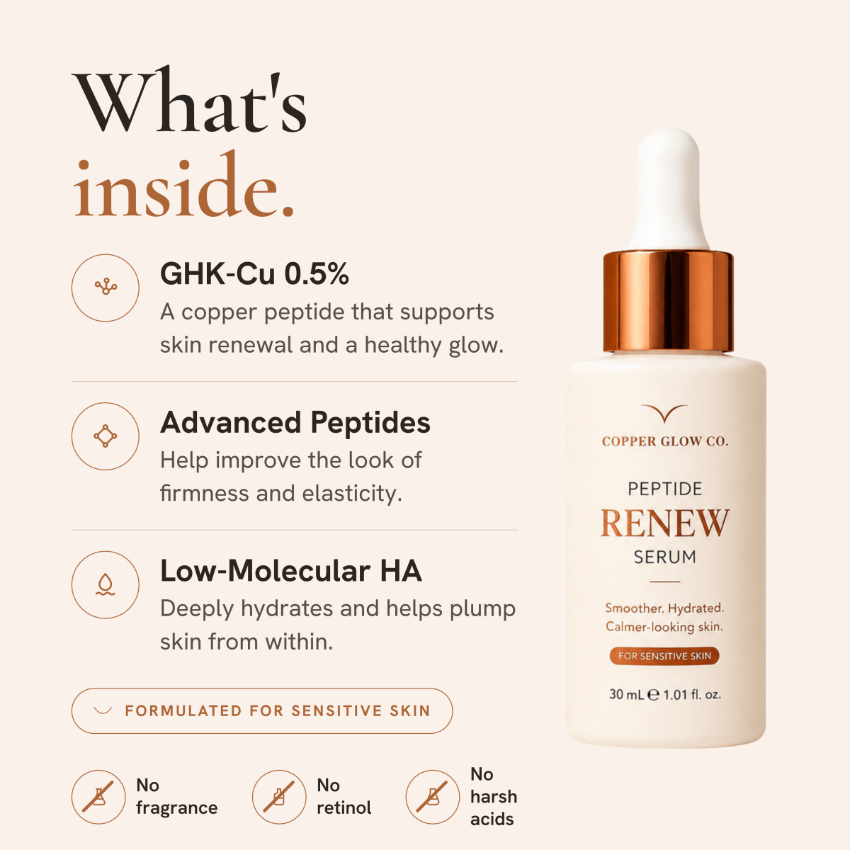 Peptide RENEW Serum - Copper Glow Co.